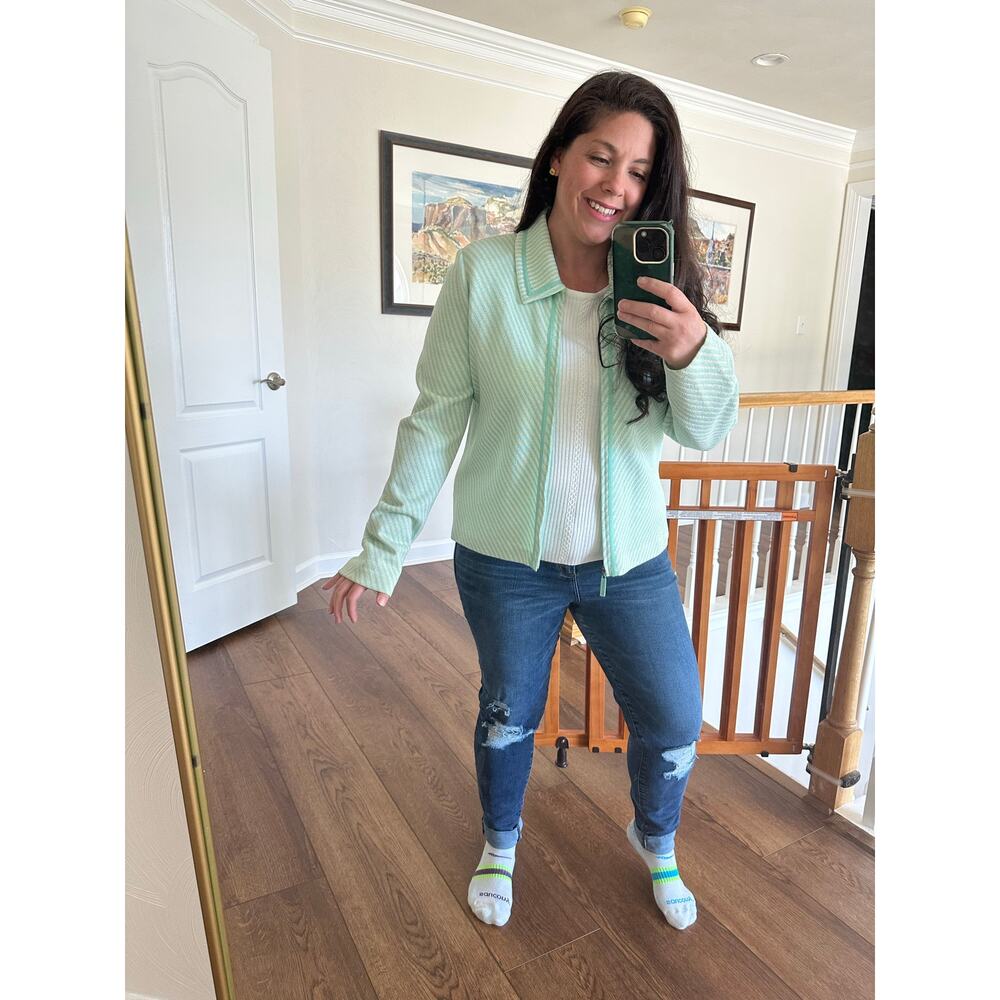 St. John Sport Jacket Zip Up Blazer L